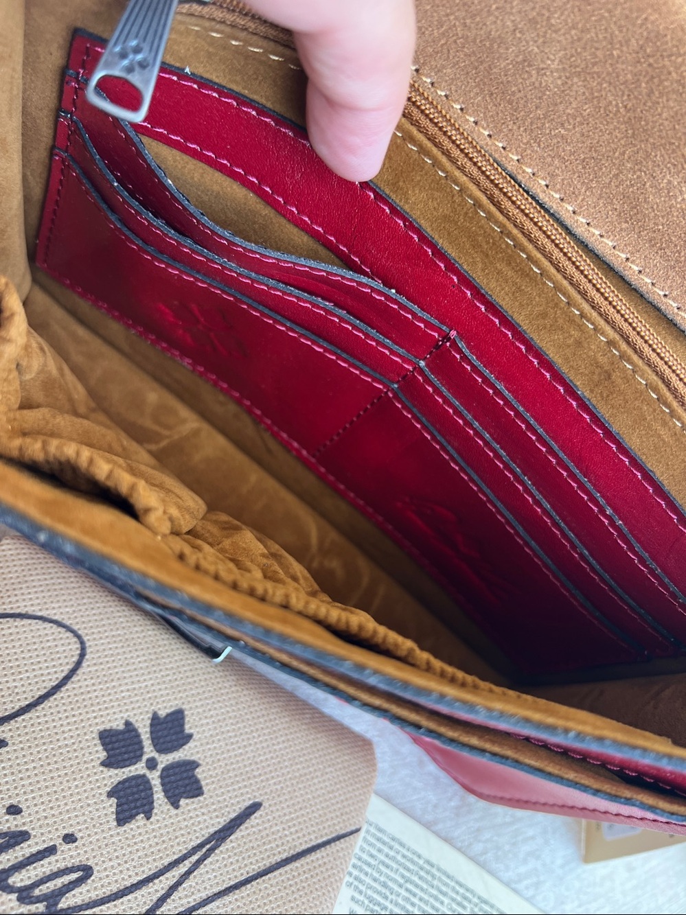 PATRICIA NASH Lanza tooled leather crossbody bag red NWT - Picture 11 of 17